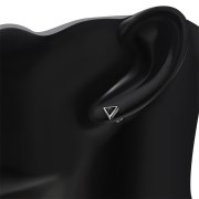 Black Onyx Triangle Silver Earrings - e348
